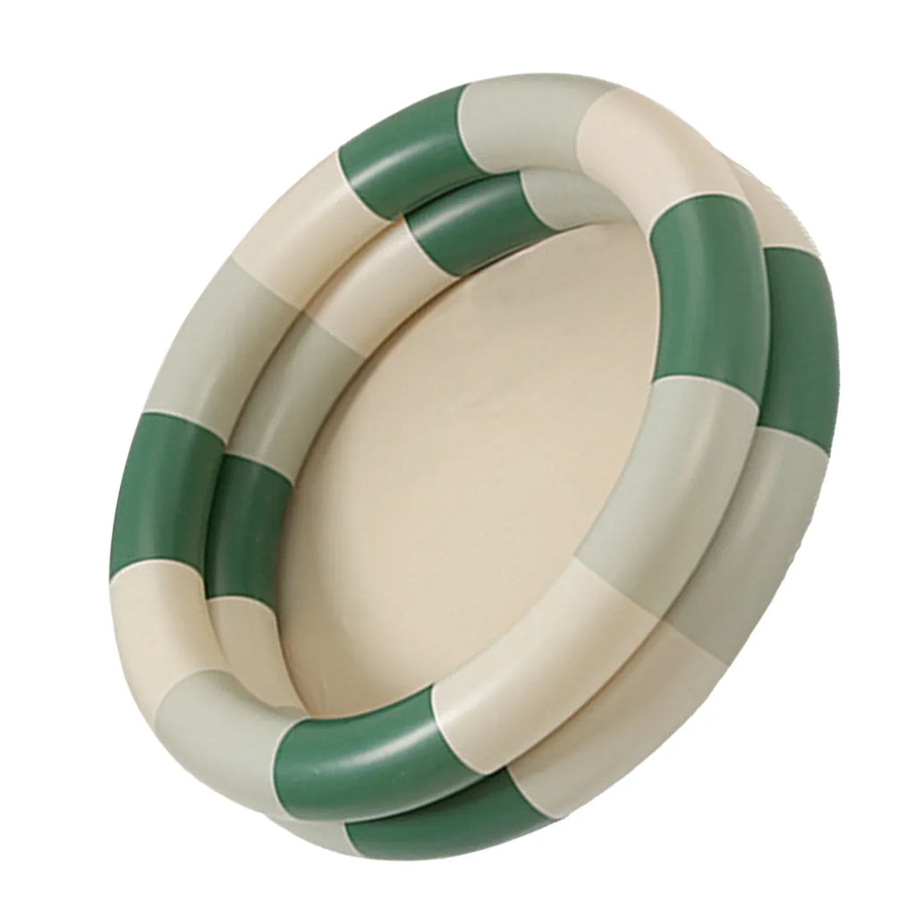 Buumin Inflatable Pool Baby Retro Blow Up Swimming Pool Family Cute Style Thickened Water Pool Green Stripe