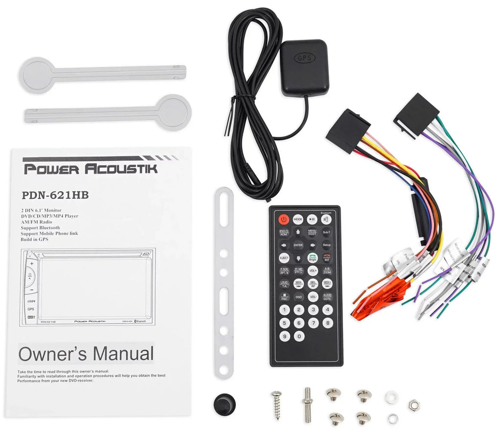 Power Acoustik PDN-621HB 6.2" Incite Double-DIN In-Dash GPS Navigation LCD Touchscreen DVD Receiver with Bluetooth and MHL Mobilelink X2