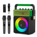 JYX Karaoke Machine with 2 Wireless Microphones, Bluetooth Karaoke Speaker with Mic and Light, Singing Machine Home Karaoke System, Karaoke Machine for Adult (MS73)