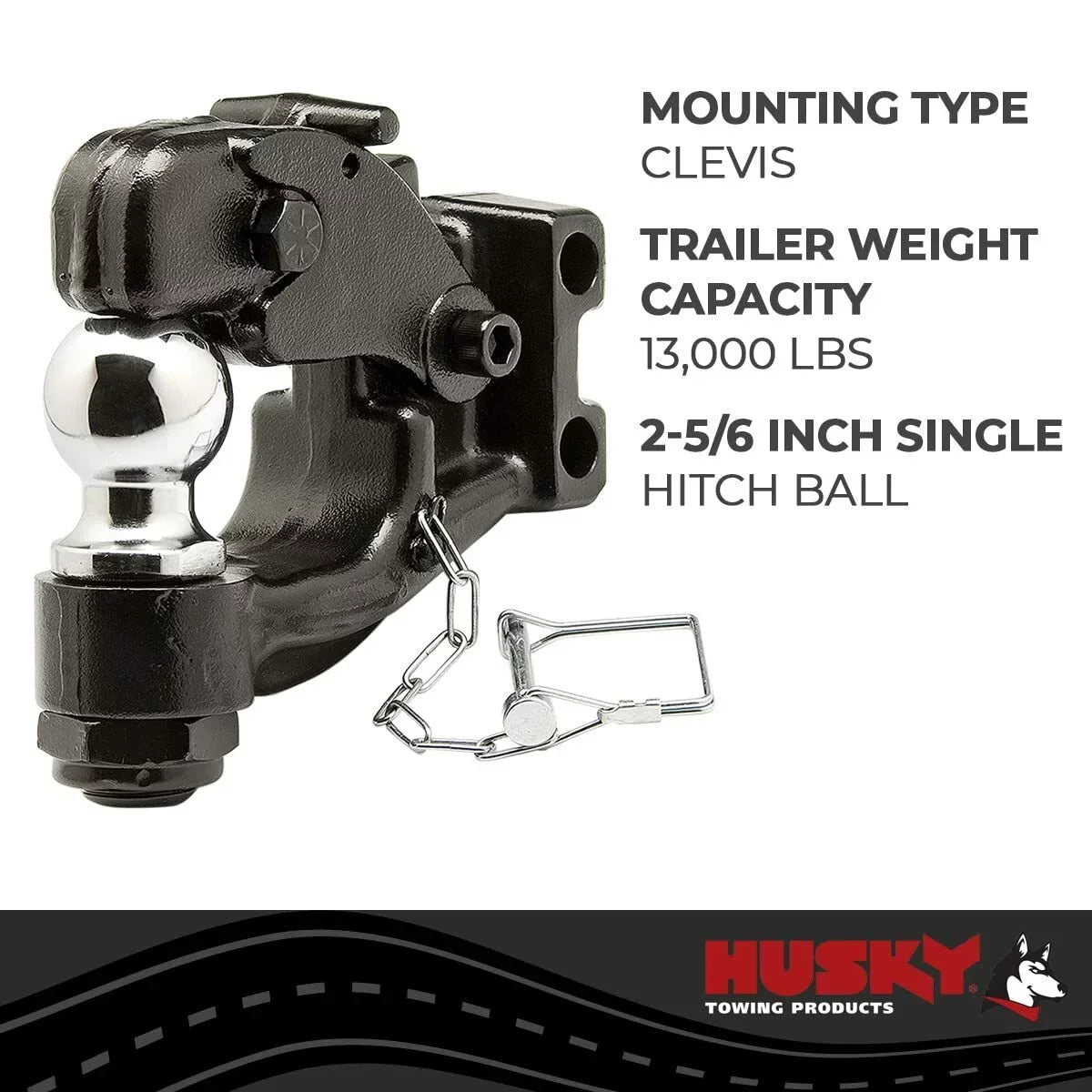 Husky Towing 33114 One-Mount Pintle Hook RECEIVER HITCH ACCESSORIES