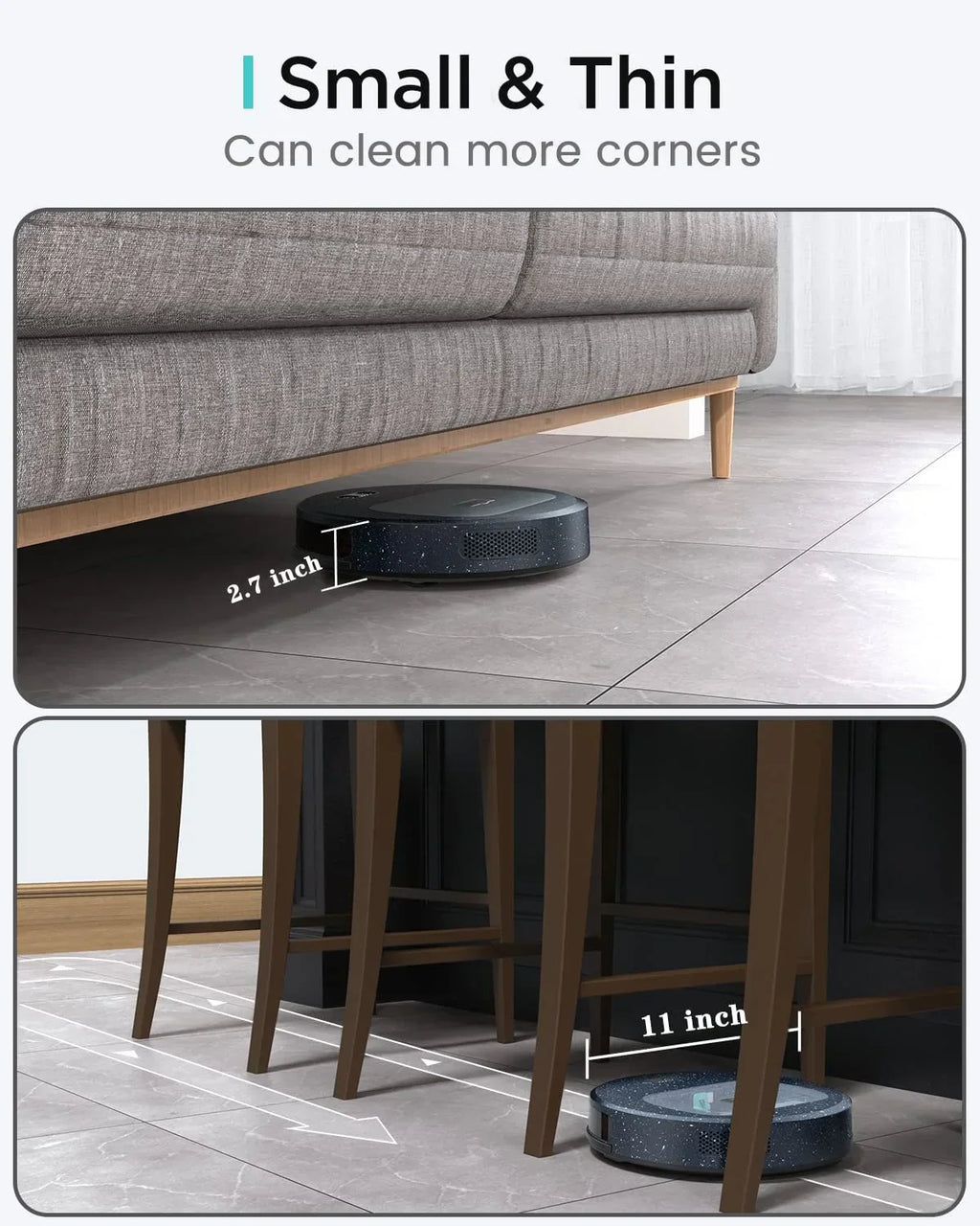 Lefant F1 Robot Vacuum Cleaner, 600ml Visual Dust Box, Wi-Fi/App/Alexa Control, 5000Pa Strong Suction, Ultra Thin Home Robotic Vacuums for Pet Hair, Hard Floors and Carpet