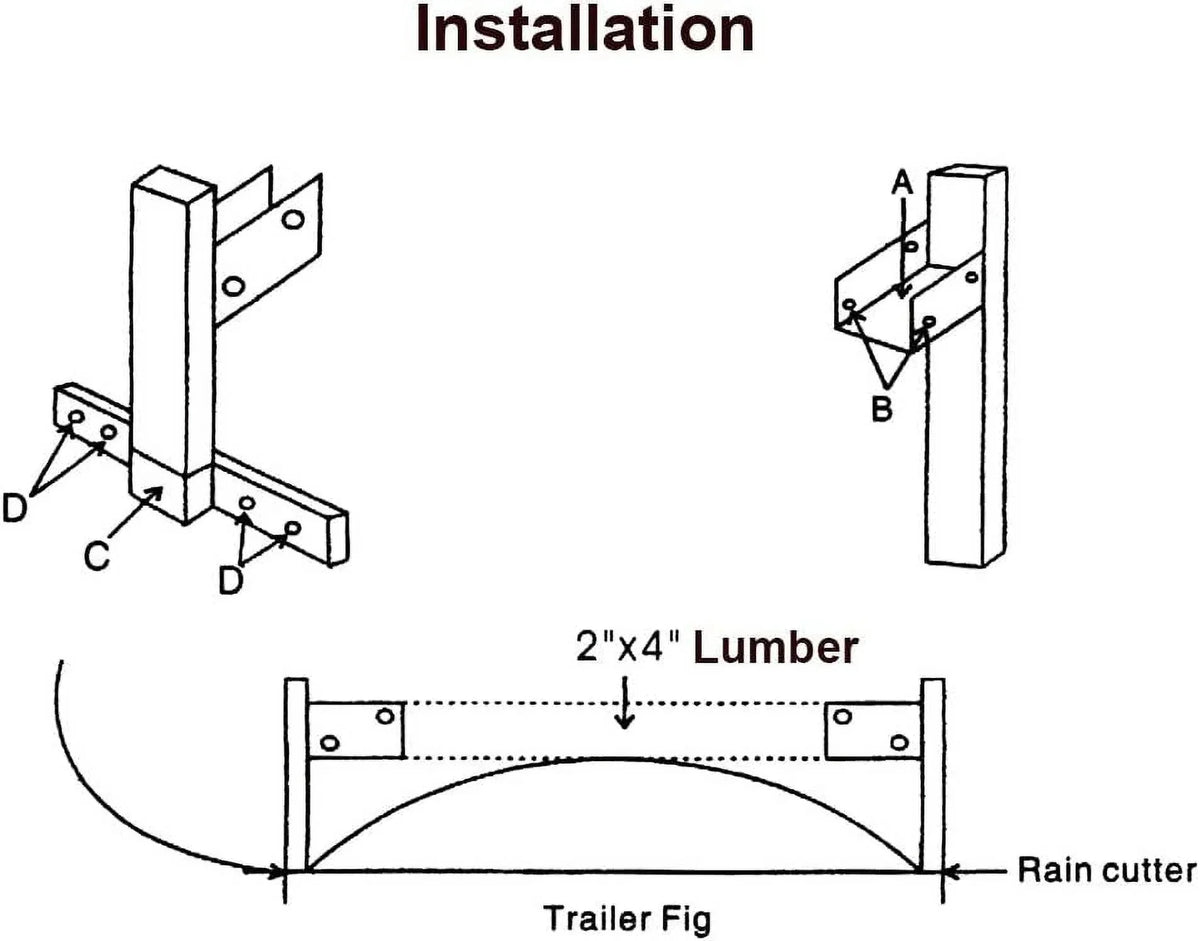 Kojem Adjustable Roof Ladder Rack Bracket Kit for Enclosed Trailers Cargo Vans
