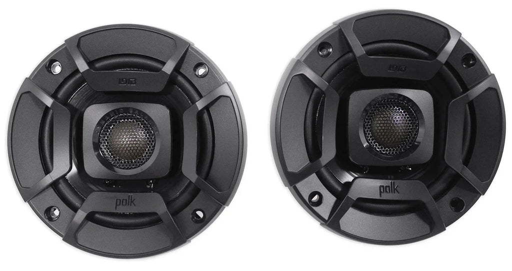 (2) Polk Audio 4" Chrome Tower Speakers+MTX 2-Channel Amp For ATV/UTVCART