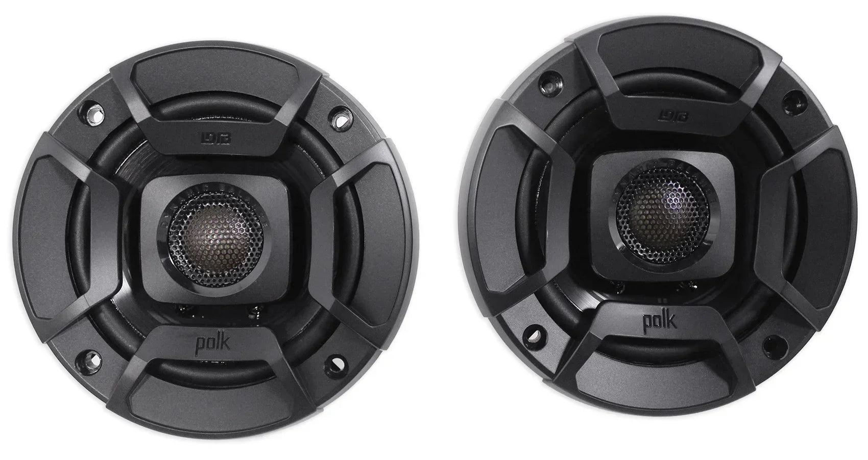 (2) Polk Audio 4" Chrome Tower Speakers+MTX 2-Channel Amp For ATV/UTVCART