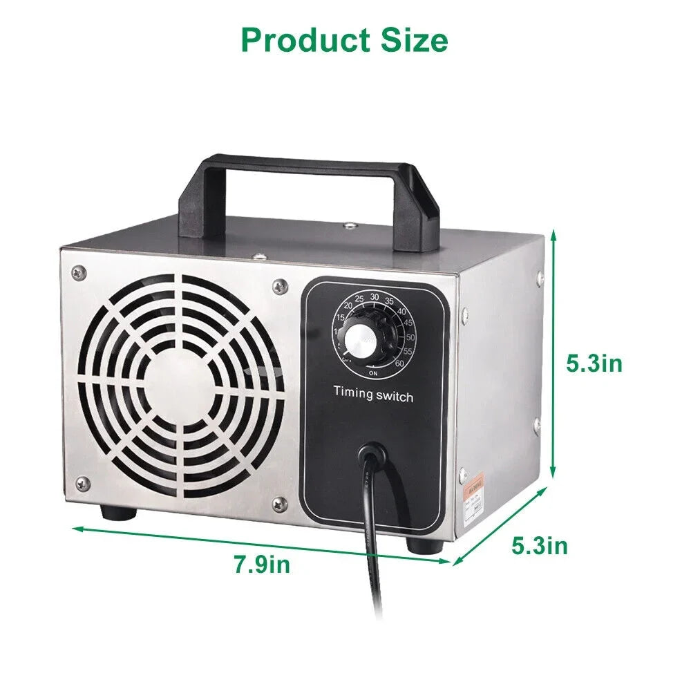 Kydely Room Ozone Machine Glossy Steel Finish 41dB - Eliminate Smoke, Dust & Pollutants with Powerful Ozone