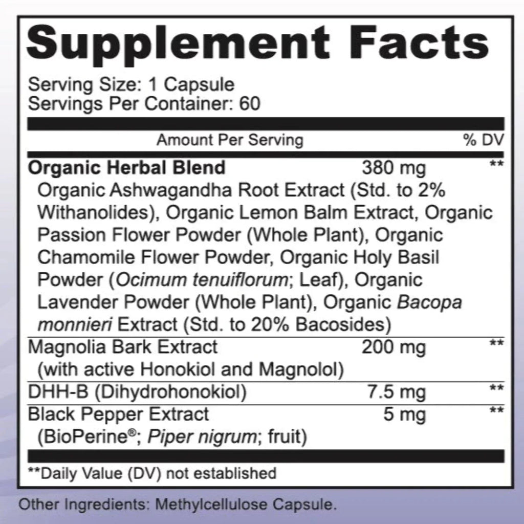 MoxyVites DHH-B Supplement, Dihydrohonokiol-B, for Calm Mood Sleep Anxiety, 60 Vegan Caps