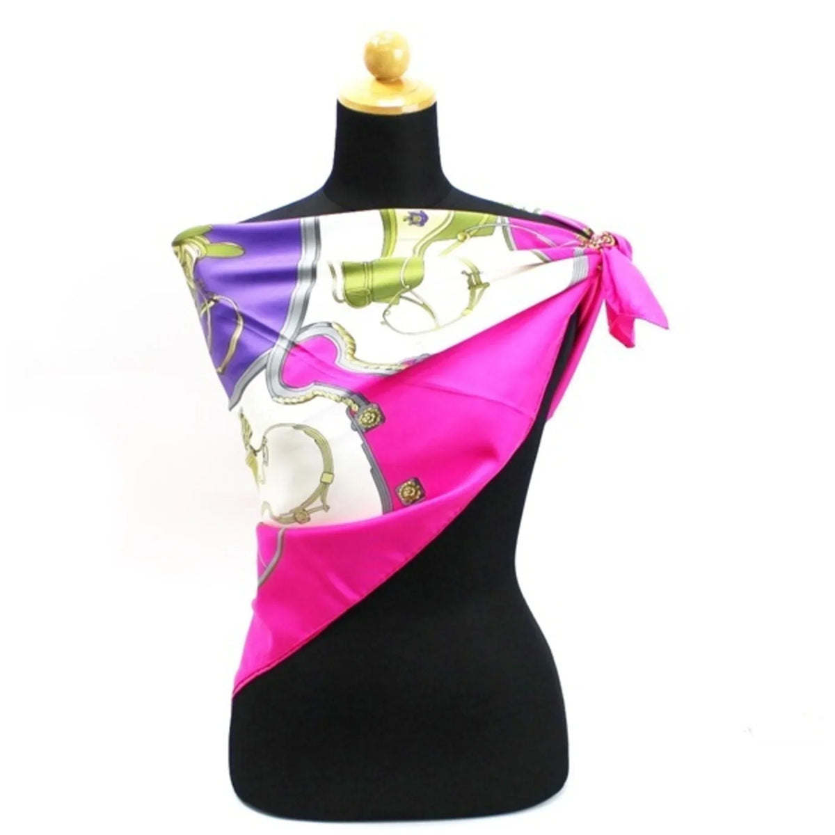 Pre-Owned Hermes Scarf Carre 90 "SPRINGS" Springs Pink HERMES | For Ladies (Good)