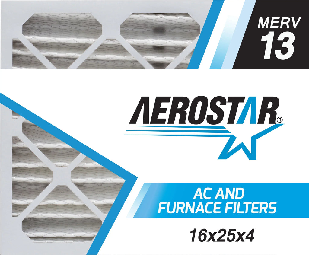Aerostar 16x25x4  AC and Furnace Filter -  Merv 13, Box of 3
