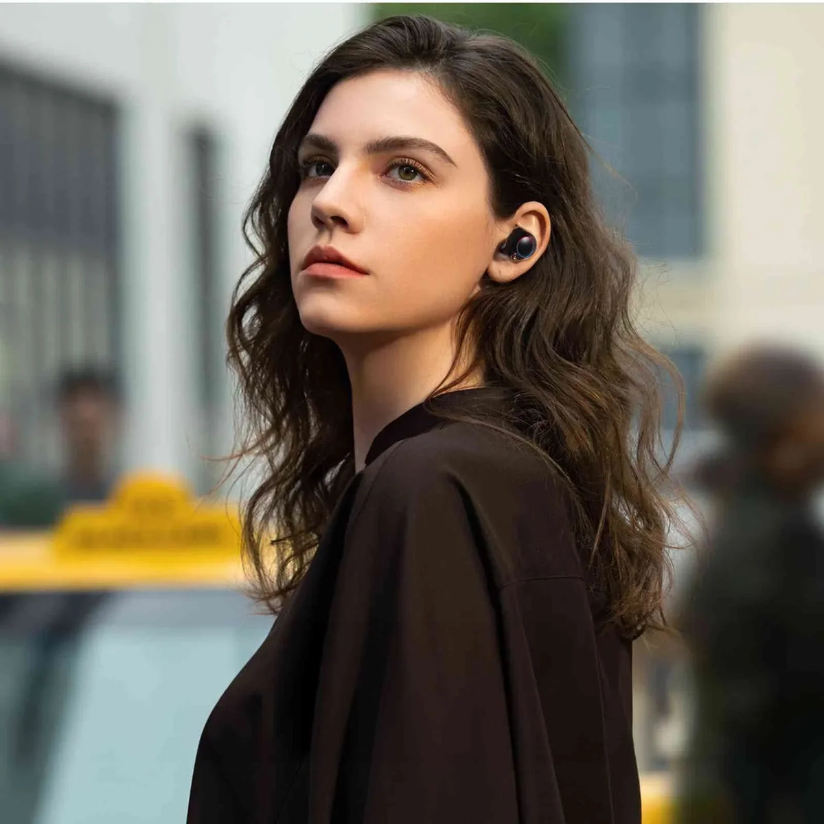 UrbanX True Wireless Bluetooth Earbuds + Charging Case, Black, Dual Connect, IPX5 Water Resistance, Bluetooth 5.2 Connection, Balanced, Bass Boost Compatible with Lenovo Tab M10