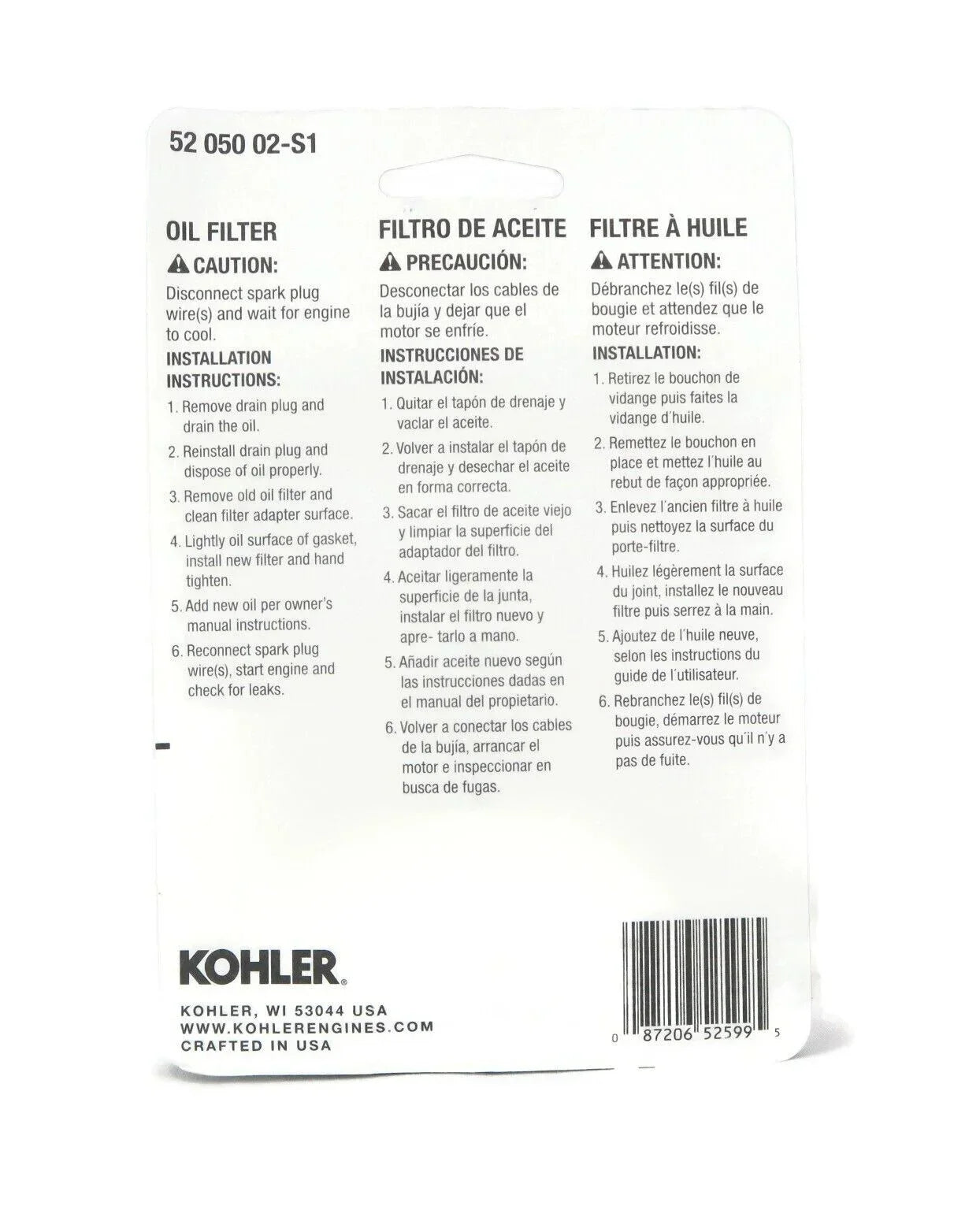 OEM | (2 Pack) Pro Performance Anti-drain Oil Filter for Kohler 52 050 02-S, 5205002S