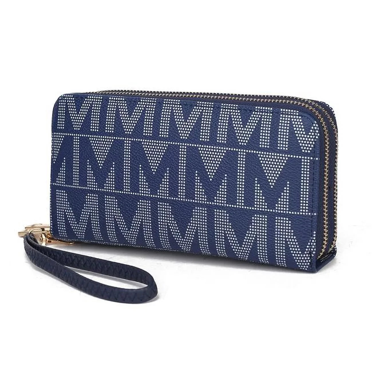 MKF Collection by Mia K.  Danielle Milan M Signature Wallet Wristlet - Navy