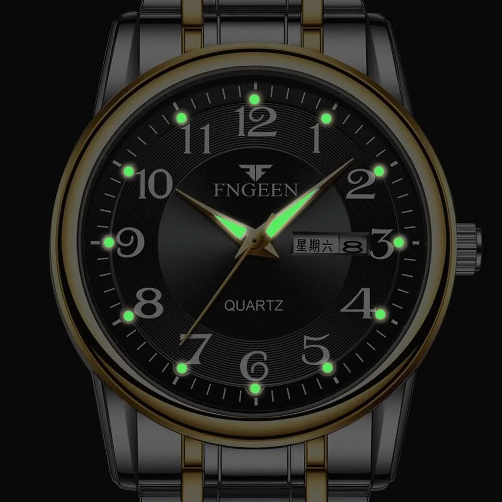FNGEEN Men Watch Top Luxury Brand Quartz Mens Watches Sport Wristwatch Man Stainless Steel Luminous Hands Relogio Masculino