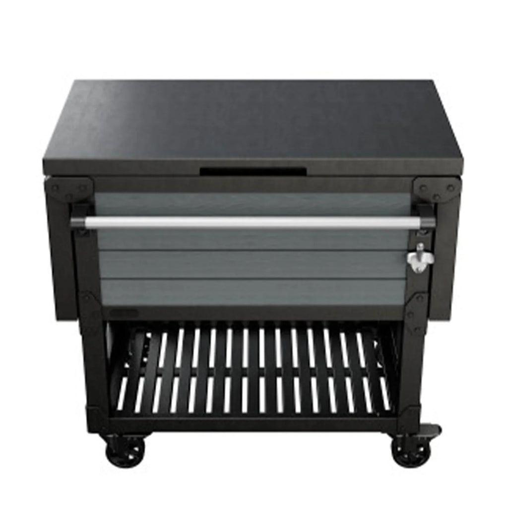 Keter Outdoor Patio Cooler Ice Chest Insulated Beverage Bar Cart, Gray