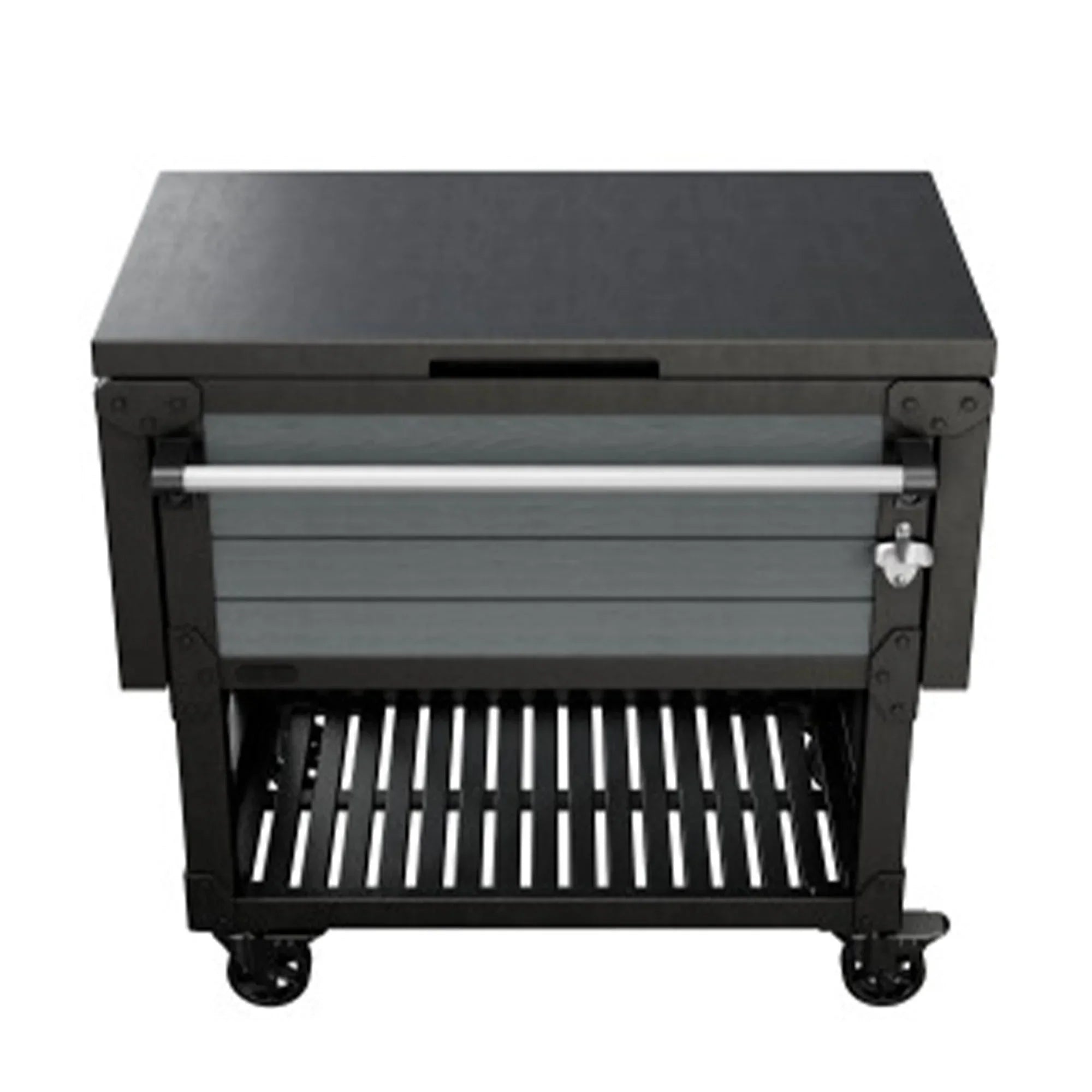 Keter Outdoor Patio Cooler Ice Chest Insulated Beverage Bar Cart, Gray