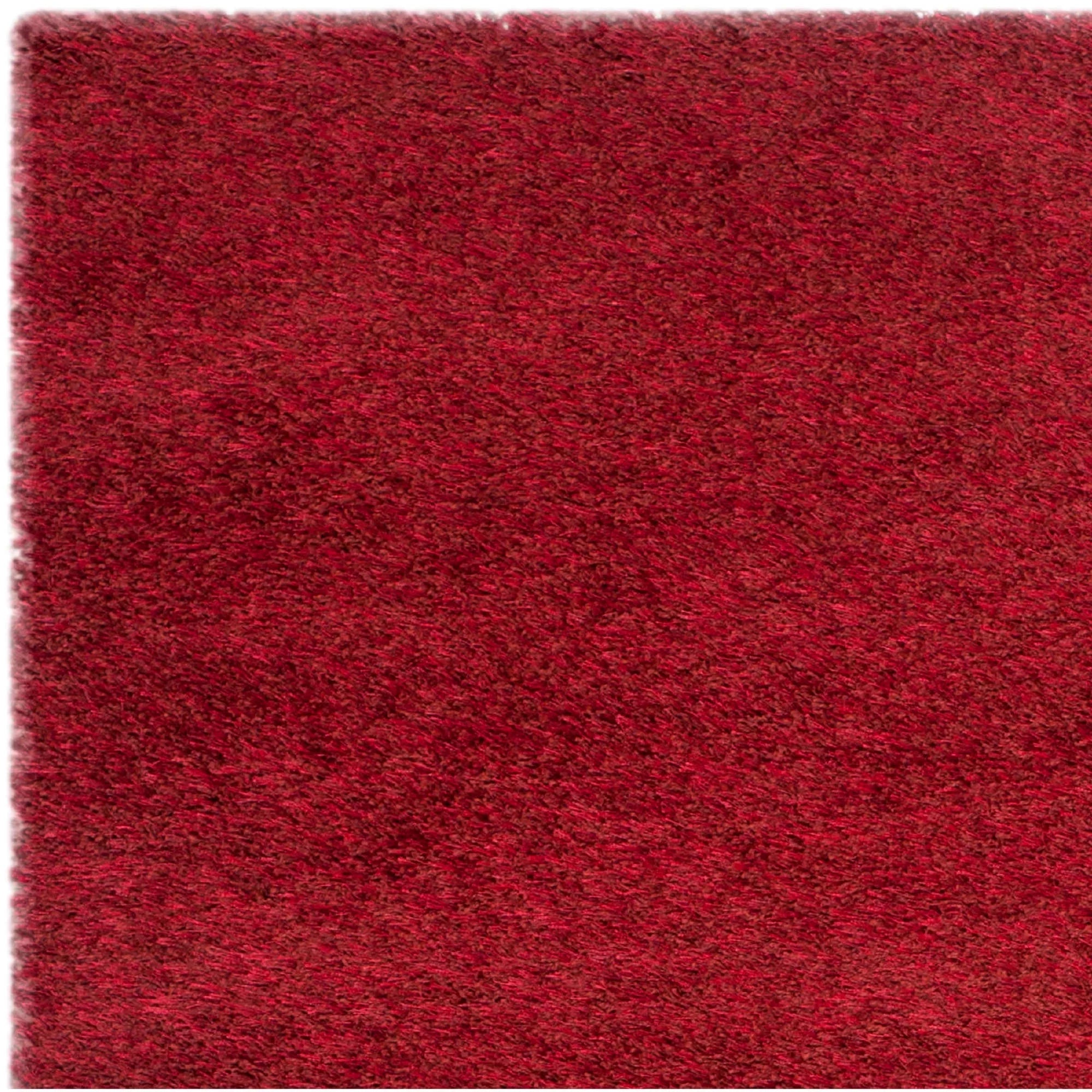 SAFAVIEH Charlotte Solid Plush Shag Area Rug, Red, 8' x 10'