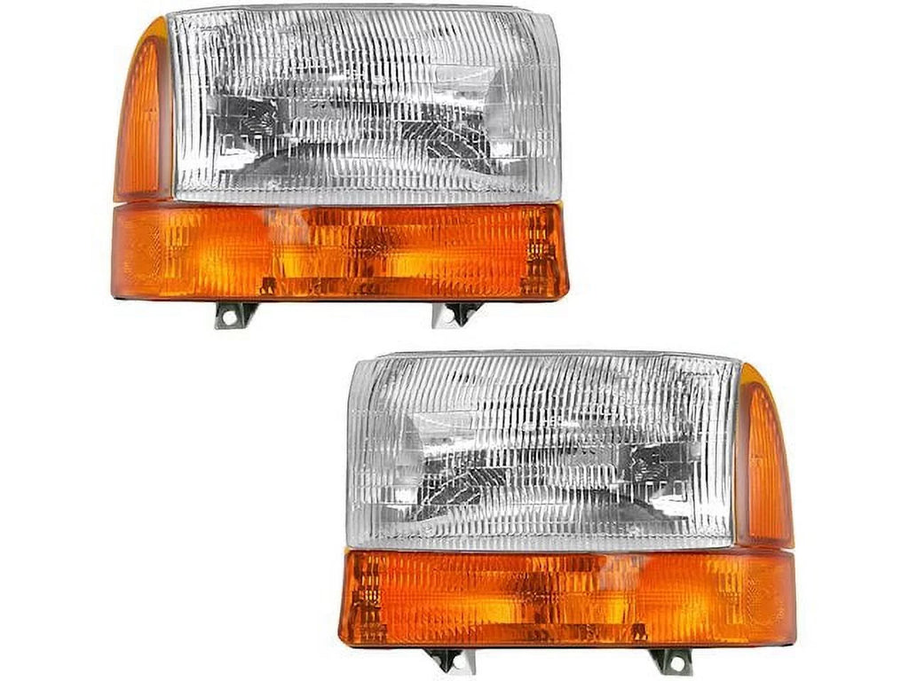 Headlight and Cornering Parking Light Kit - 4 Piece - Compatible with 1999 - 2000 Ford F-350 Super Duty