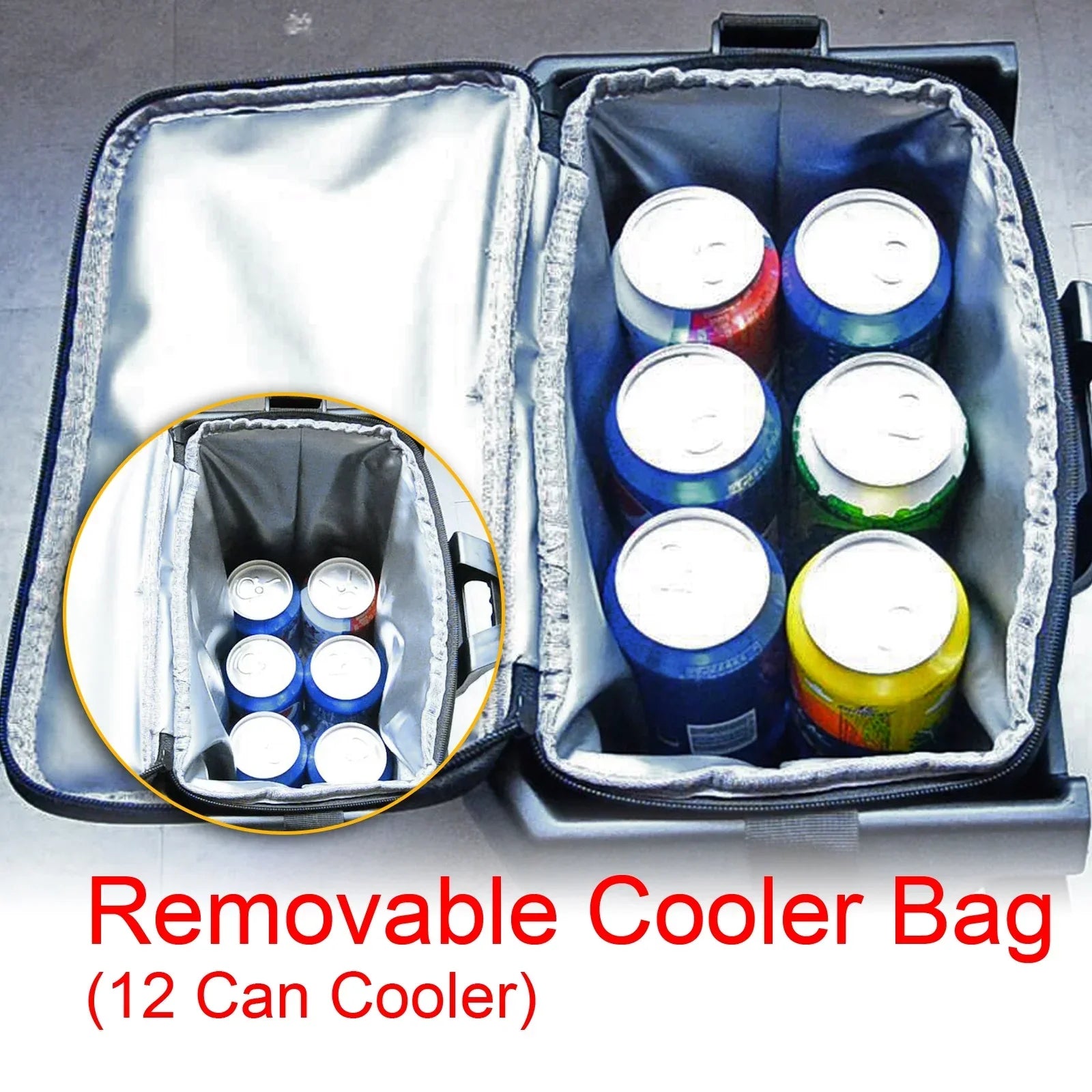 UTV Under Seat Storage Cooler Box Removable Underseat Storage Bin Cooler Bag Fit for Can Am Defender Max 2016 -2022