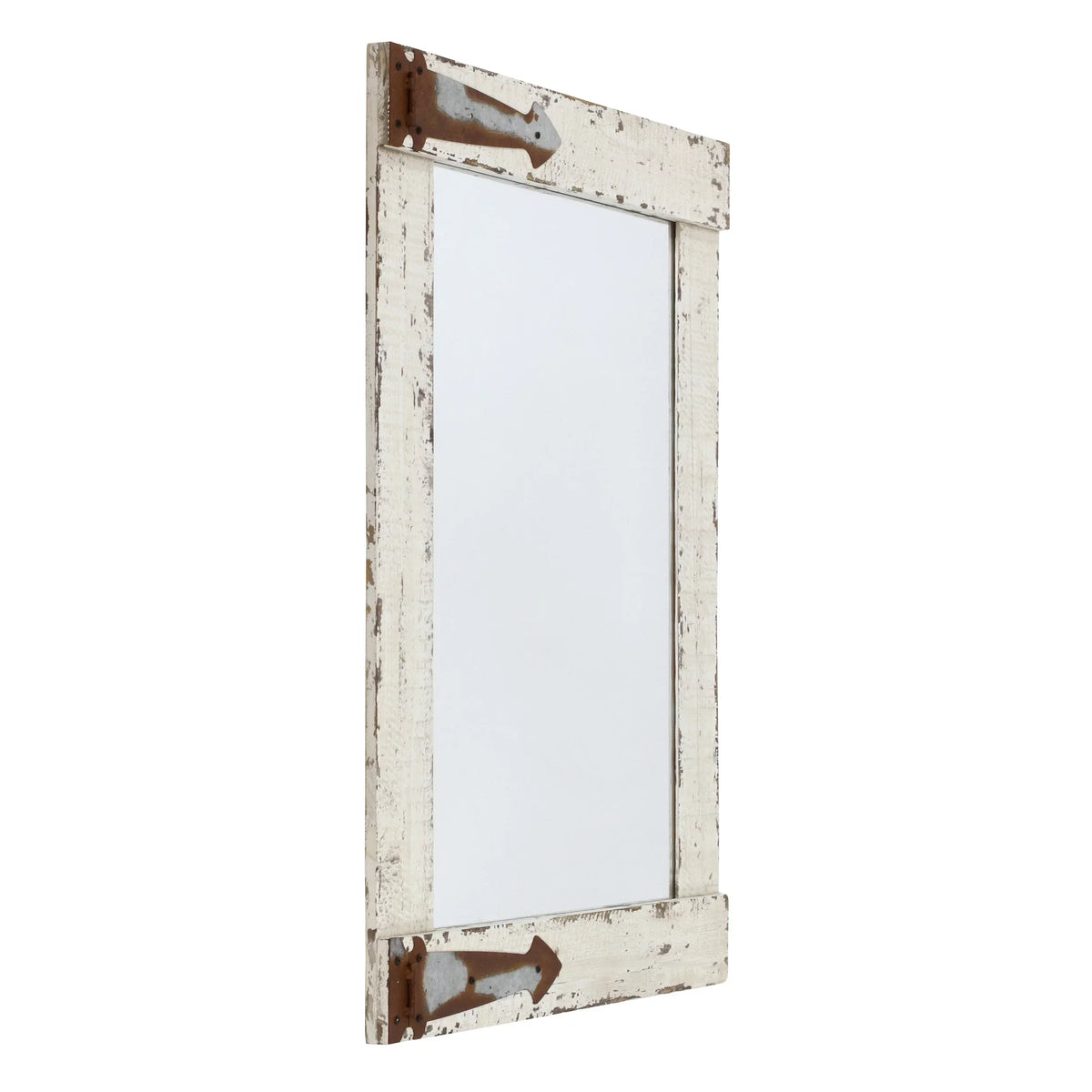 Serenad Farmhouse Wall Mirror White 30" x 22" by Aspire