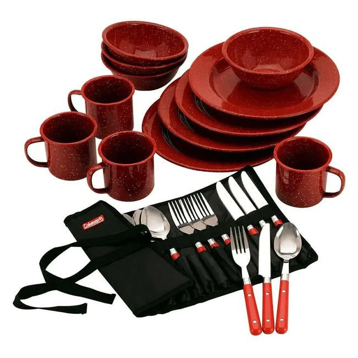 Coleman  24-Piece Enamelware Dish Set & Flatware