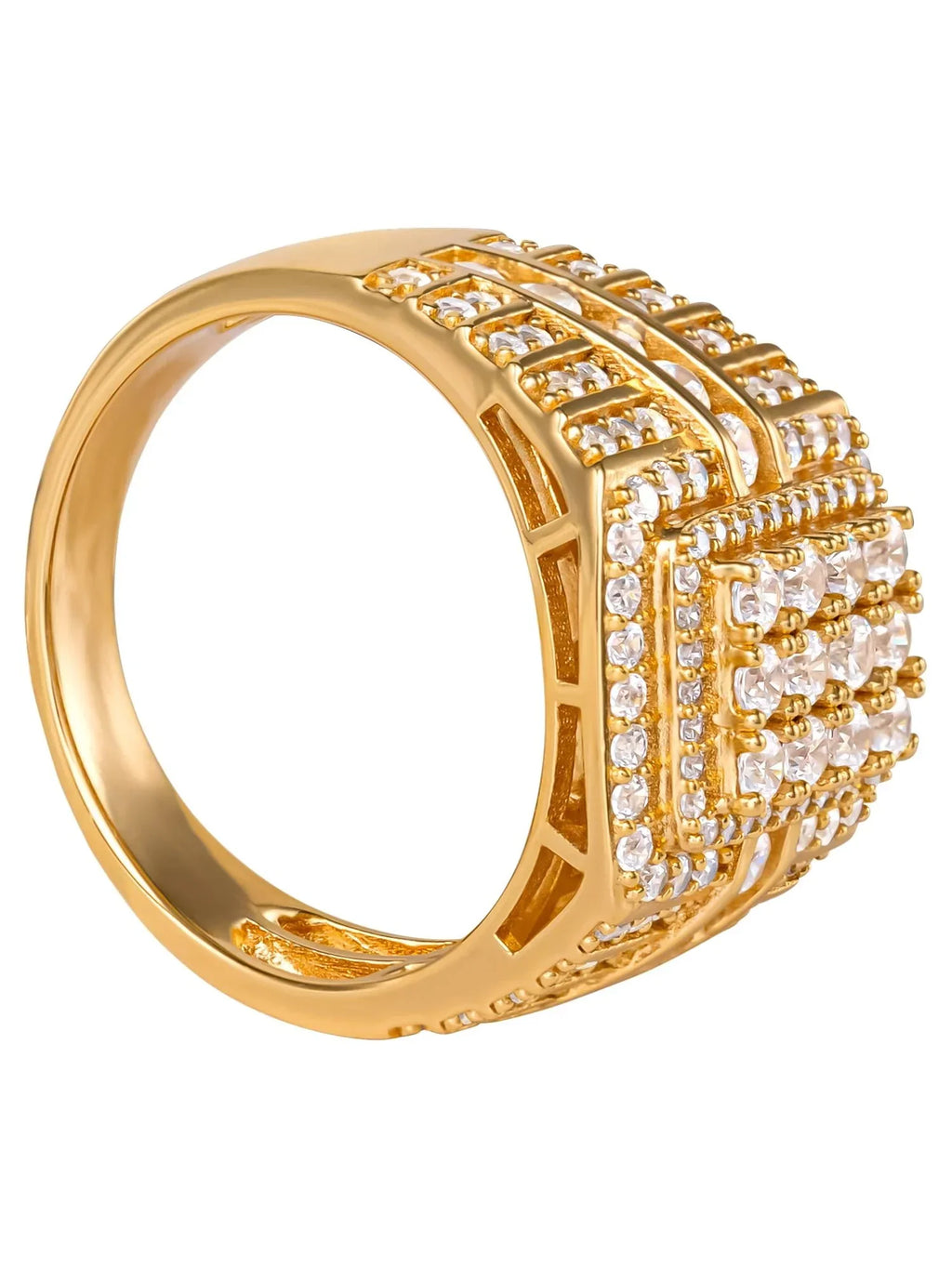 Shaquille O'Neal Men's Simulated Diamond Yellow Gold Plated Sterling Silver Ring, Size 10