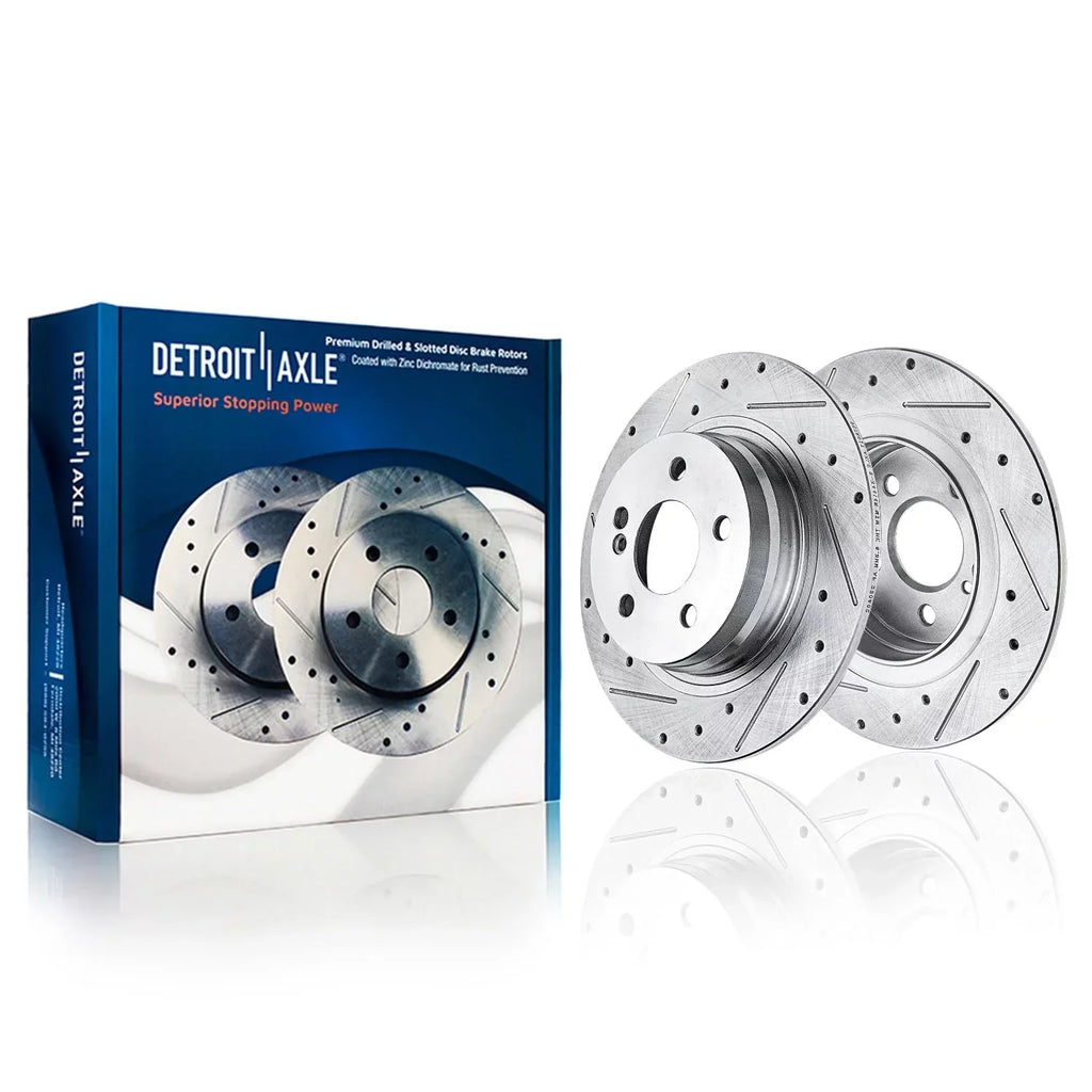 Detroit Axle - Brake Kit for Mercedes-Benz C230 C250 C300 Brakes Rotors and Ceramic Brake Pads Front & Rear Replacement Fits select: 2008-2009,2012 MERCEDES-BENZ C 300 4MATIC