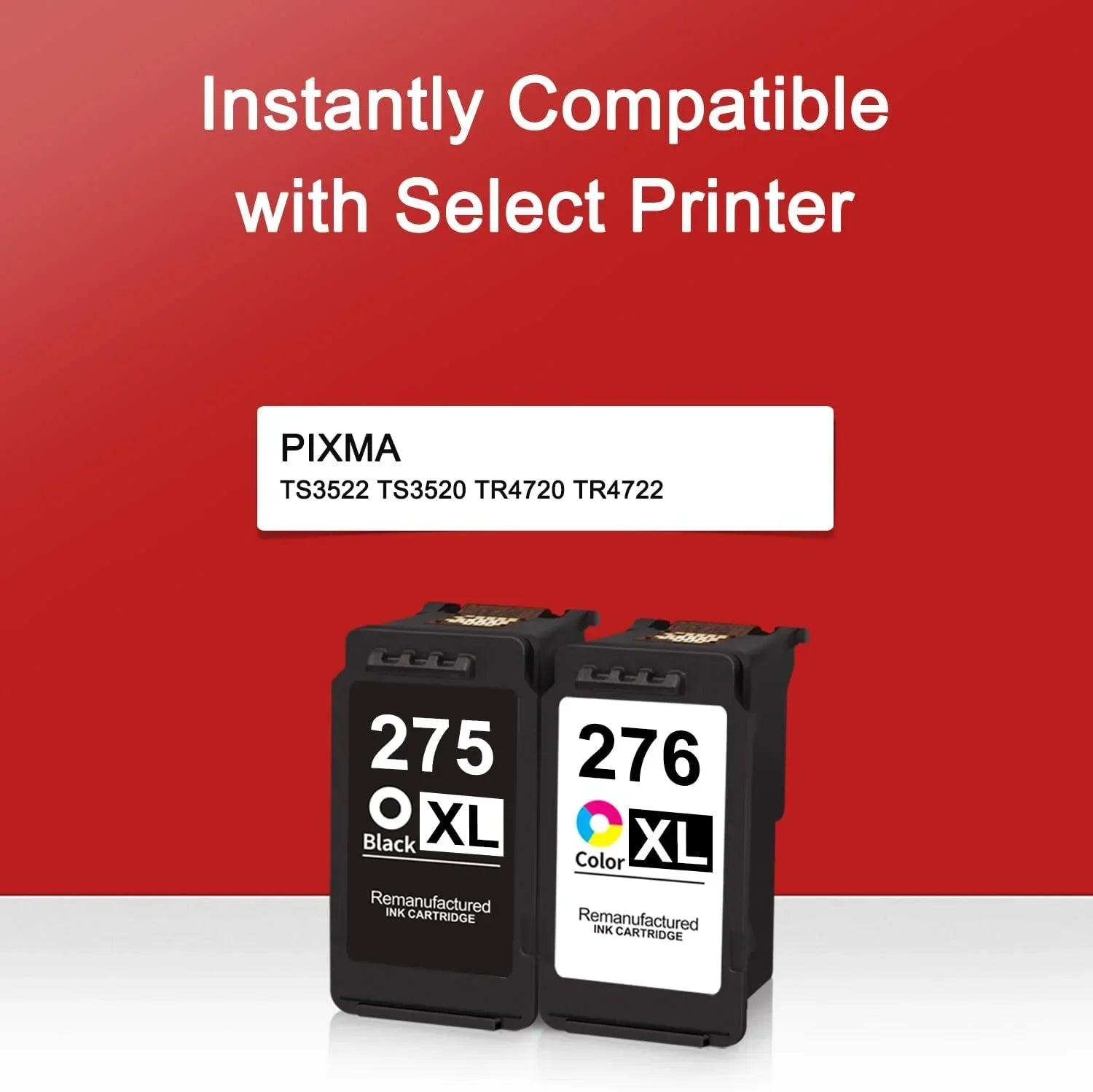 PG-275 XL/CL-276 XL Value Pack Ink Cartridge Replacement for Canon Ink 275 and 276 Used for PIXMA TS3522 TS3520 TR4720 TR4722 (1 Black,1 Color) Combo Pack