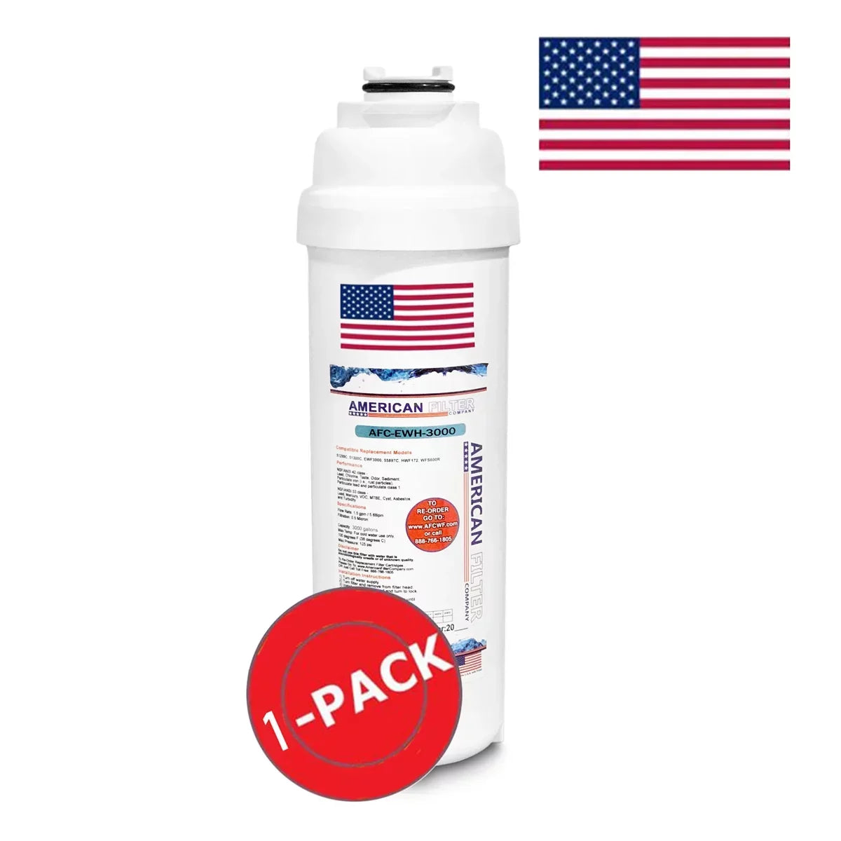 AFC Brand , Water Filters , Model # AFC-EWH-3000 , Compatible with Elkay® LZS8WSLP - 1 Pack - Made in U.S.A.