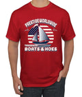 Wild Bobby, RED Friday US Military Remember Everyone Deployed Flag Sleeve Print Americana / American Pride Men's T-Shirt, Red, 4X-Large