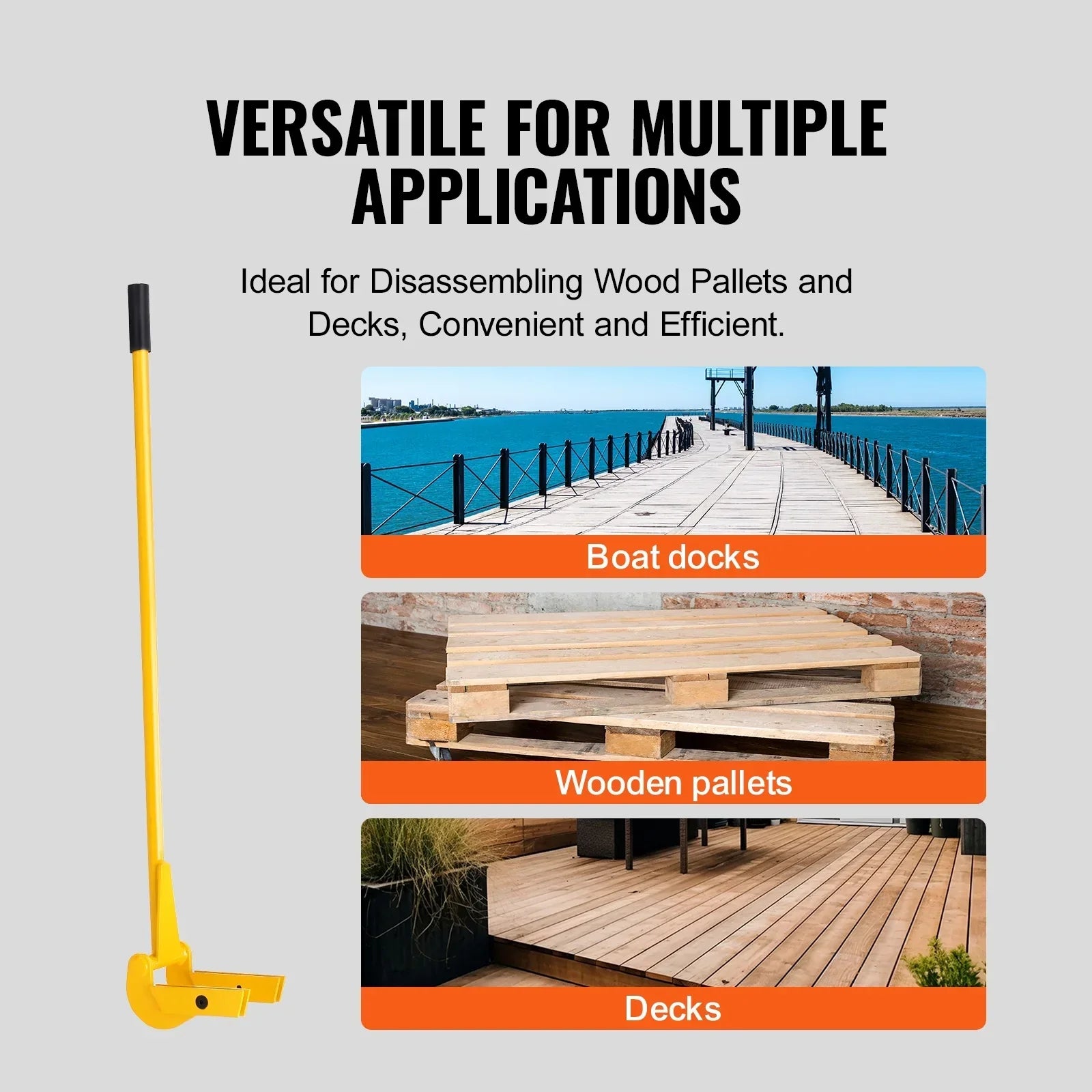 BENTISM Pallet Buster Deck Wrecker Pallet Tool Pry Bar 41-Inch Handle 2000 lbs