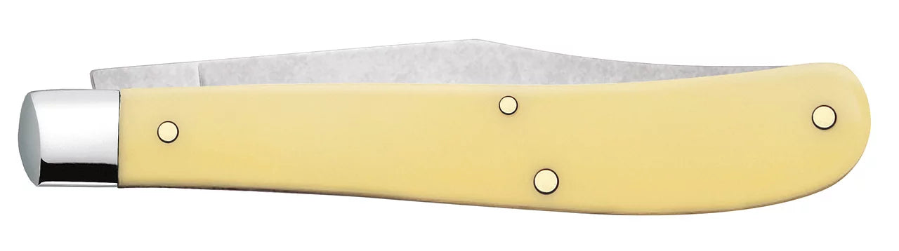 Case XX Slimline Trapper Clip Blade Smooth Yellow Synthetic Handle - 00031