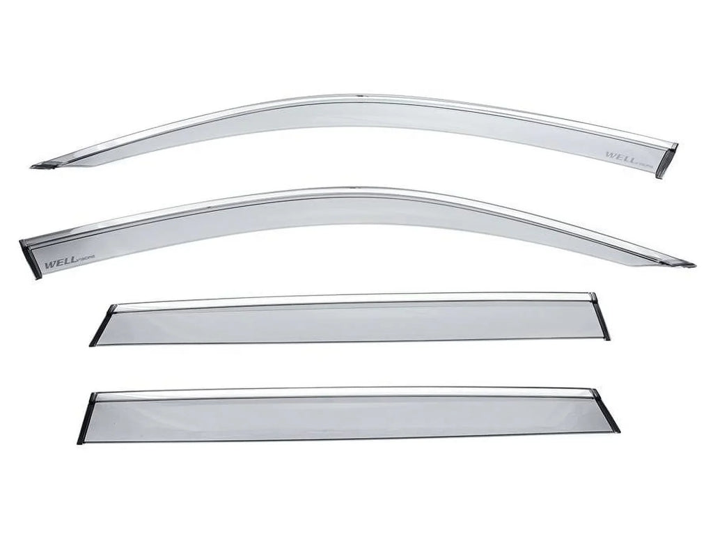 Wellvisors Side Window Visors Wind Deflectors Rain Guard With Chrome Trim for 2019 2020 2021 2022 2023 2024 BMW X5 / G05 3-847BM015