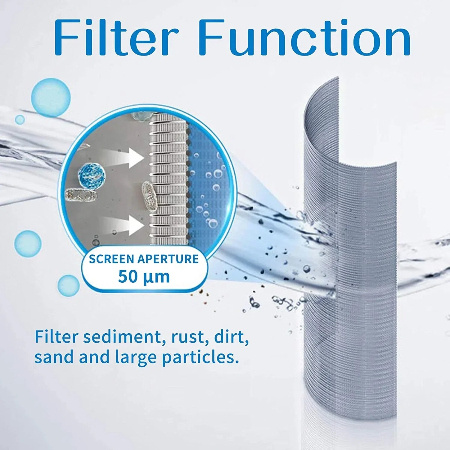 Roastove Spin Down Sediment Water Filter, Pre-Filter for Whole House, Contains Two 3/4" Push-to-Connect Fittings, Rated at 50 Micron