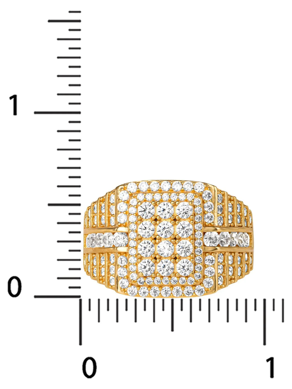 Shaquille O'Neal Men's Simulated Diamond Yellow Gold Plated Sterling Silver Ring, Size 10
