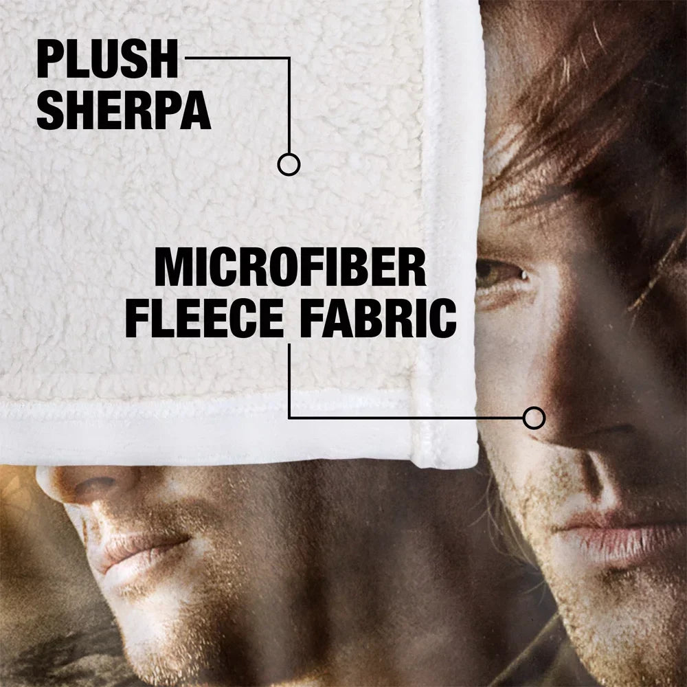 LOGOVISION Supernatural Blanket, 50Inx60In, Up Close and Personal Silky Touch Sherpa Back Super Soft Throw Blanket