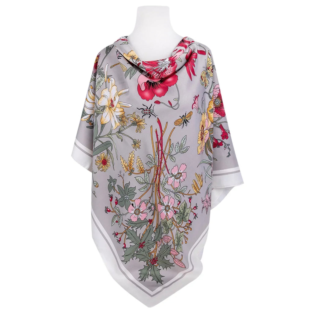 STP GOODS Evening Shawl and Wrap for Women Botany Beige Silk Shawl 51x51'' (130 * 130 cm) Travel Scarf Tops Fashion Shawl for Wedding