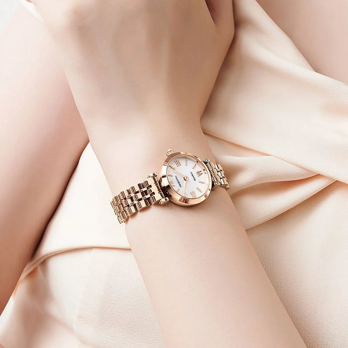Rose Gold 2022 Women Fashion Watch Creative Ladies Wrist Watch Stainless Steel Stylish Desgin Quartz Watches for Female reloj