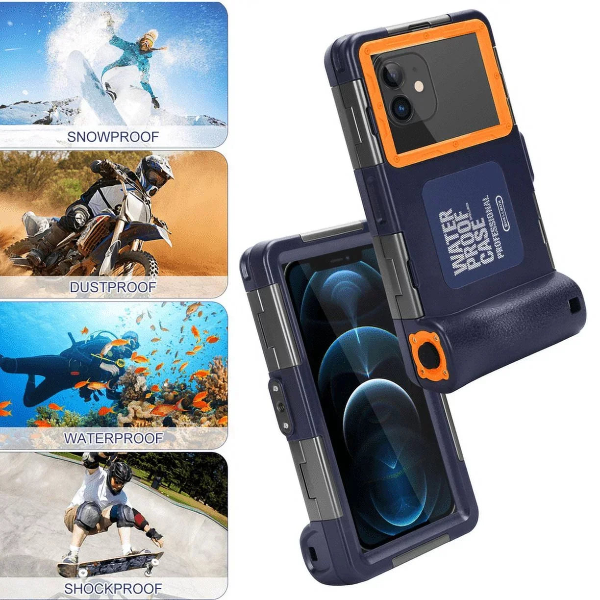 UrbanX Professional [15m/50ft] Swimming Diving Surfing Snorkeling Photo Video Waterproof Protective Case Underwater Housing for Micromax Bolt Selfie Q424 And all Phones Up to 6.9 Inch LCD with Lanyard