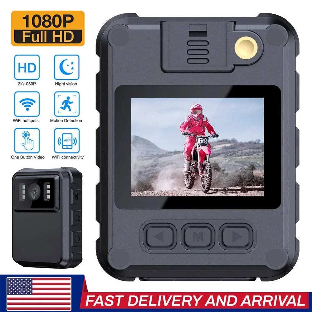 JahyShow Night Vision Body Camera - Mini Camcorder with 1080P Audio Video DVR and WiFi Connectivity