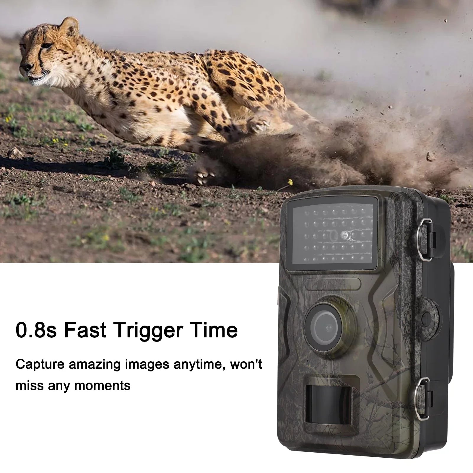 1080P Trail 16MP Wildlife Tracking with 2.0 Inch TFT Color Screen 0.8s Trigger Time Supports Infrared Night Vision Motion Activated IP66 Waterproof