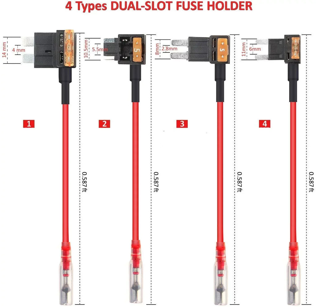 Hardwire Kit Cable Suitable for Dash Cams, Compatible with TWA-SH Dash Cams, Parking Mode Cable,Impact and Motion Detection, Alternative Power Supply from Fuse Box,Gift 8 Fuse Tap Cable（14.7 ft）