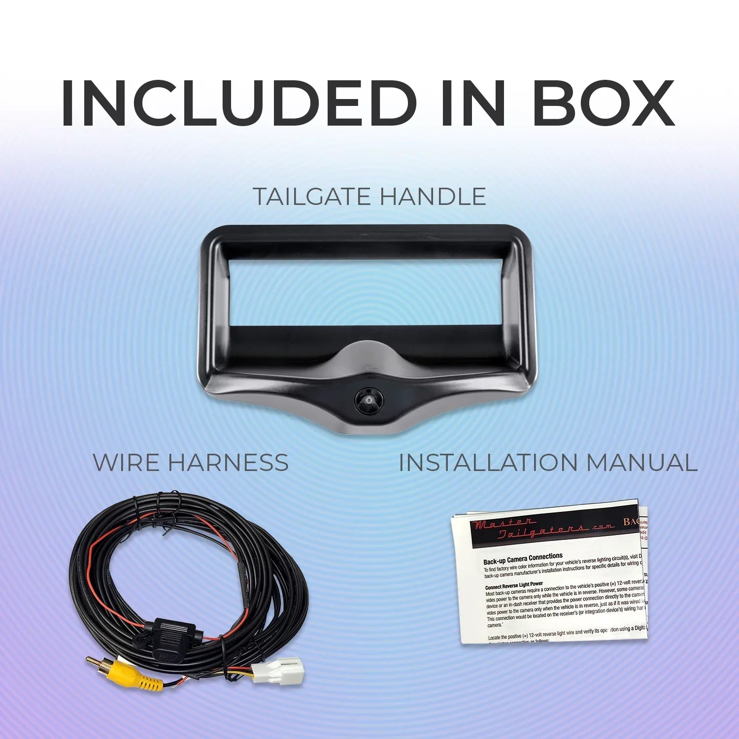 Master Tailgaters Black Tailgate Bezel with Backup Camera for Chevrolet C/K 1500 (1988-2000)