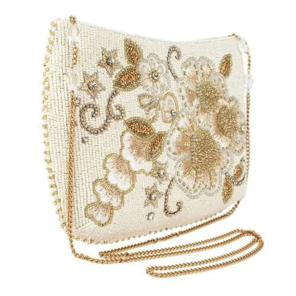Mary Frances Radiance Crossbody Bridal Clutch Beaded White Bride Handbag Bag NEW