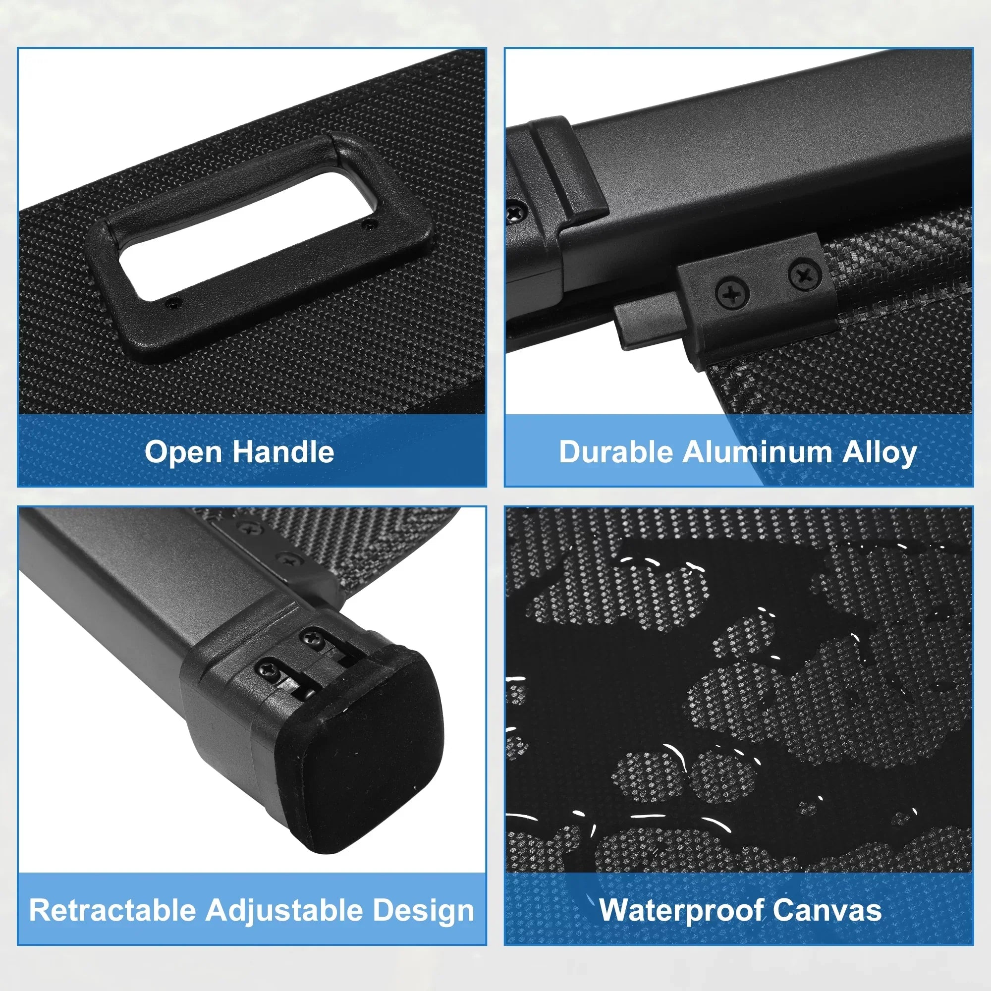 Retractable Cargo Cover for Toyota RAV4 2019-2023 Waterproof Non Slip Rear Trunk Shielding Shade Black