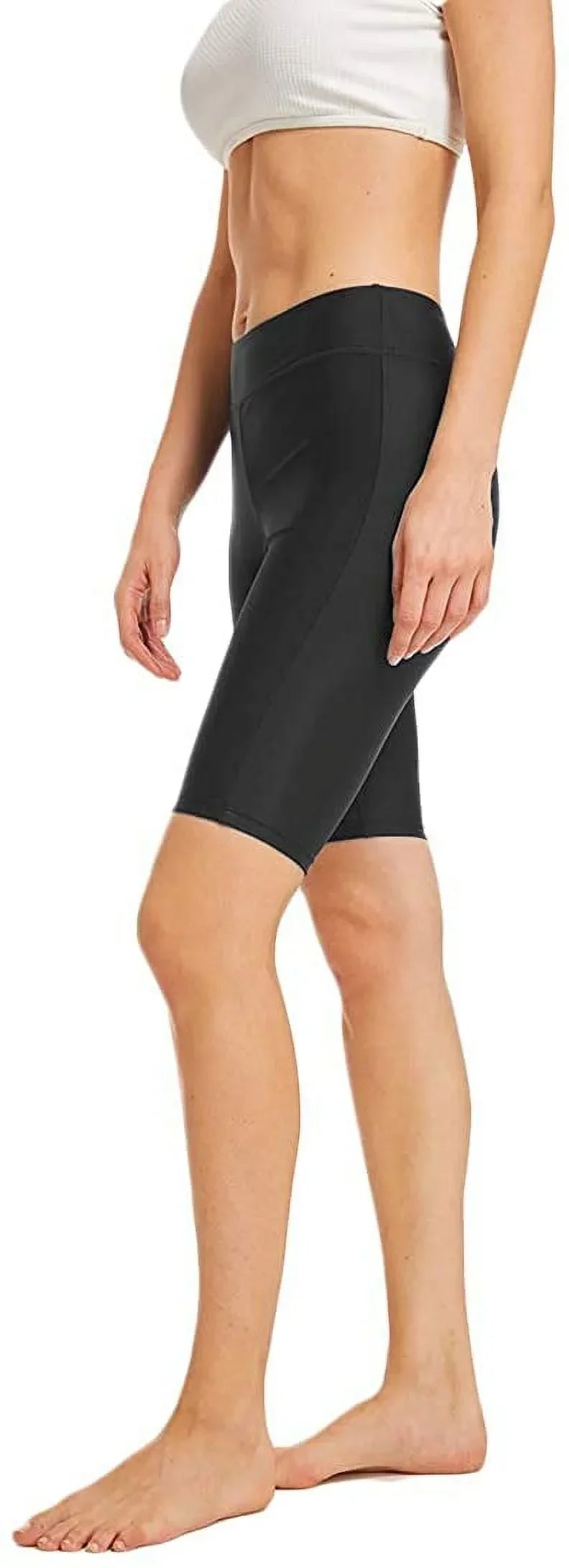 Micosuza Womens Long Swim Shorts Tankini Bottom Beachwear Rash Guard Boy Leg Boardshorts Sun Protection