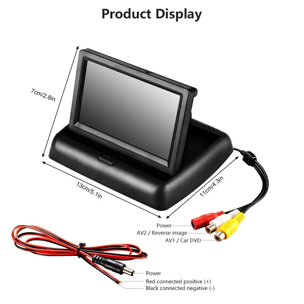 Wireless Car Portable Backup Camera Rear View HD Parking System Night Vision+ 4.3 Monitor