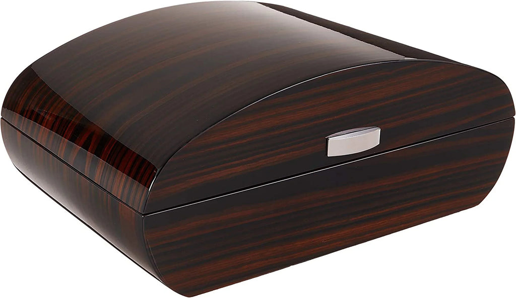 Waldorf Arc Shaped Cigar Humidor - Ebony Lacquer Finish - Capacity: 150