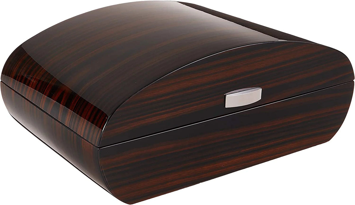 Waldorf Arc Shaped Cigar Humidor - Ebony Lacquer Finish - Capacity: 150