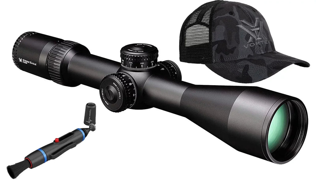Vortex Optics Strike Eagle 5-25x 56 FFP EBR-7C (MRAD) Riflescope with Lens Cleaning Pen and Free Hat