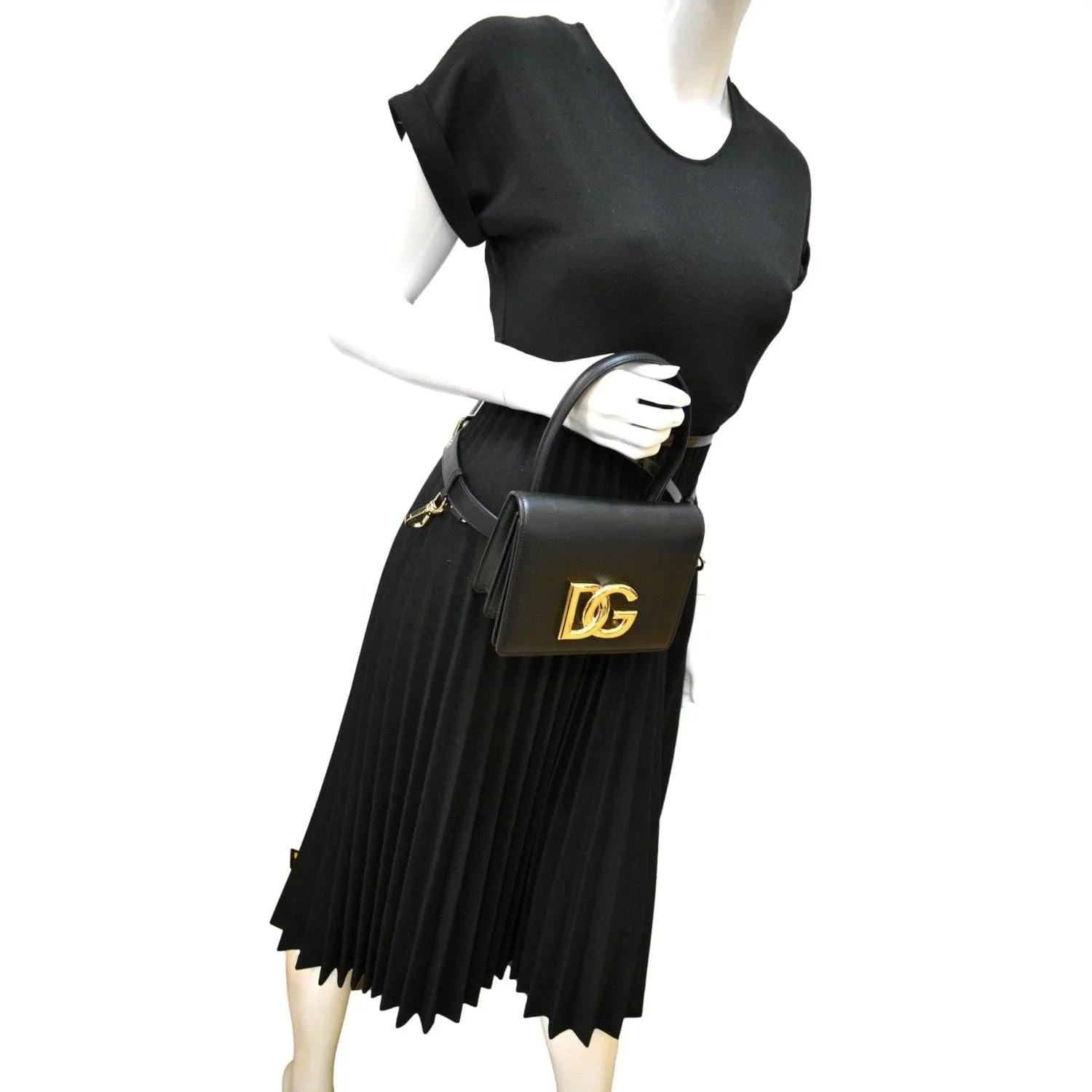 Pre-owned DOLCE & GABBANA Mini Leather Belt Bag Black