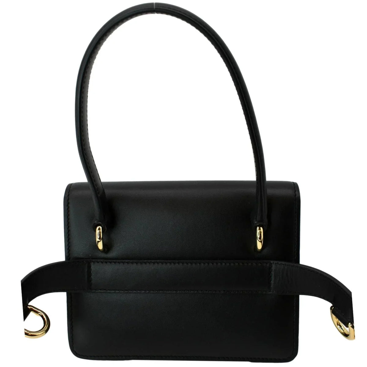 Pre-owned DOLCE & GABBANA Mini Leather Belt Bag Black